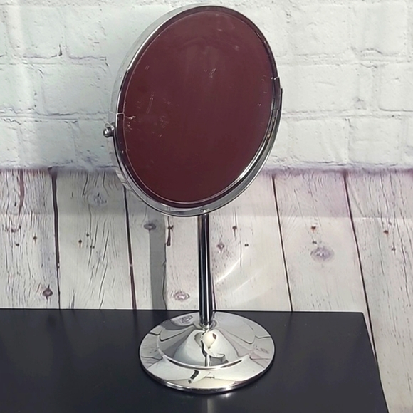 3X & Regular Beauty Magnifying Two-Sided Makeup Mirror Silver Tone 13 Inches - Picture 9 of 11